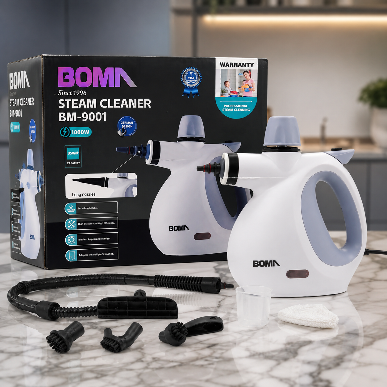 BOMA BM-9001 Steam Cleaner | Multi-Purpose High-Pressure Steam Cleaner for Home & Kitchen
