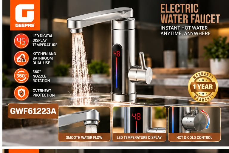 Geepas hot water faucet for bathroom washbasin