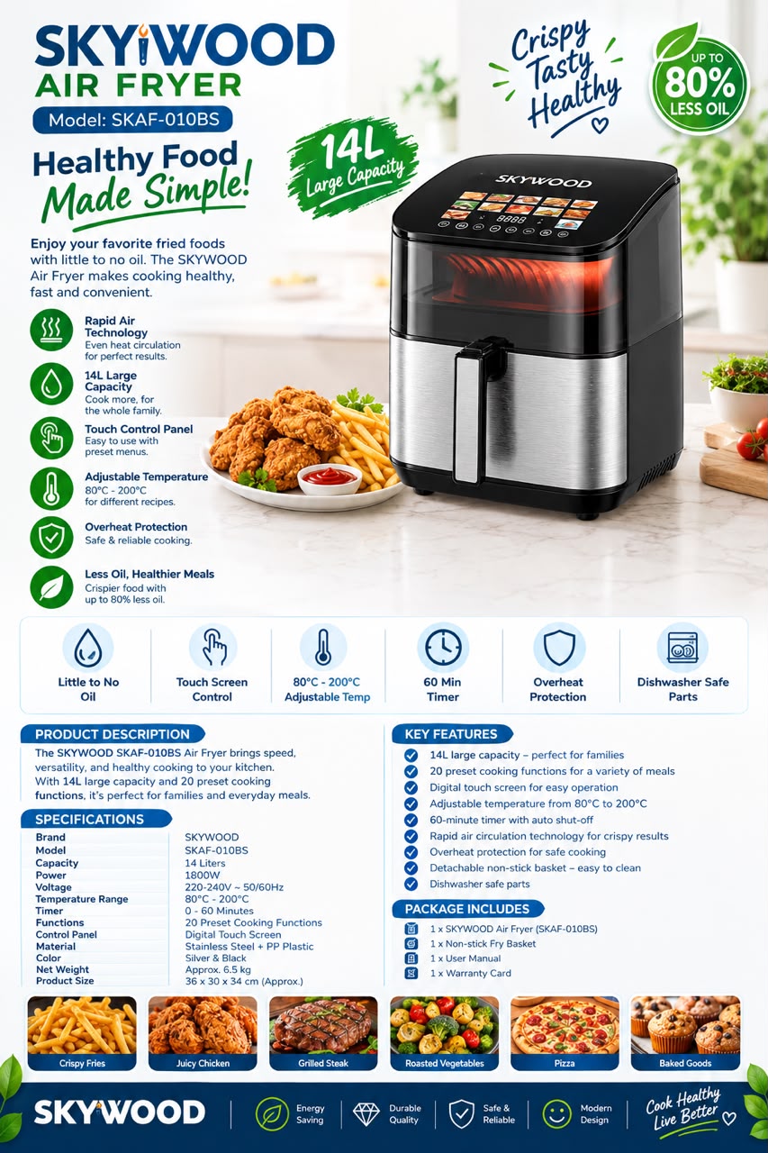 Skywood 14L Air Fryer Price in Pakistan