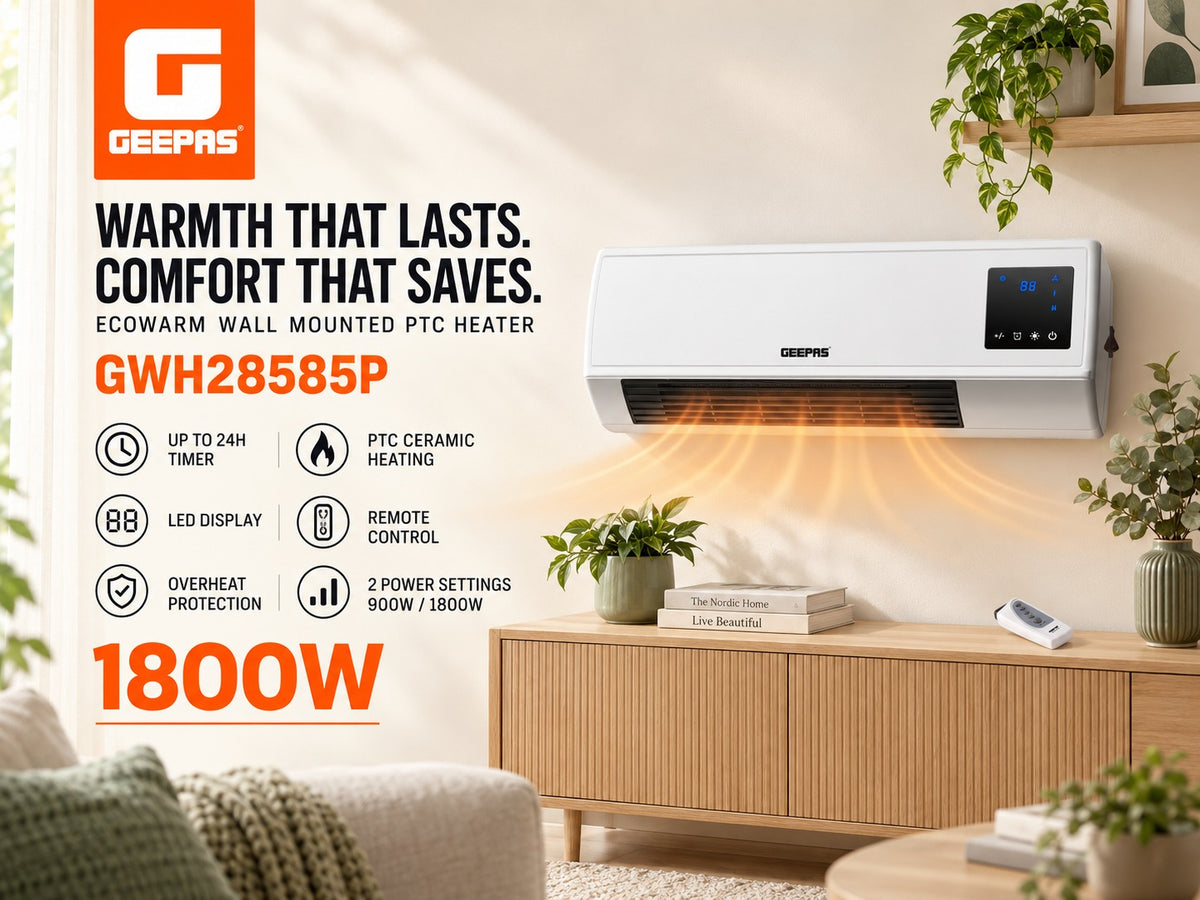 Electric wall heater with remote