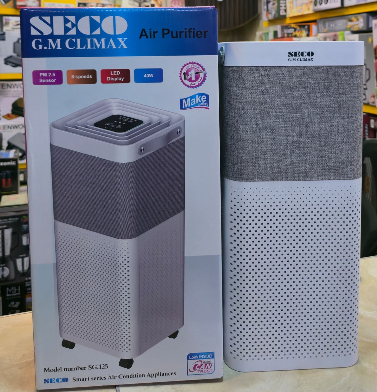 SECO SG-125 Air Purifier with PM2.5 Sensor and LED Display