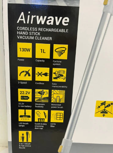 ZANUSSI 3 in 1 Airwave Cordless Rechargeable Hand Stick Vacuum Cleaner