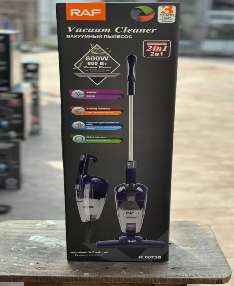RAF 2-in-1 Vacuum Cleaner |600W | 0.5L Capacity | 4-Meter Power Cable R.8673B
