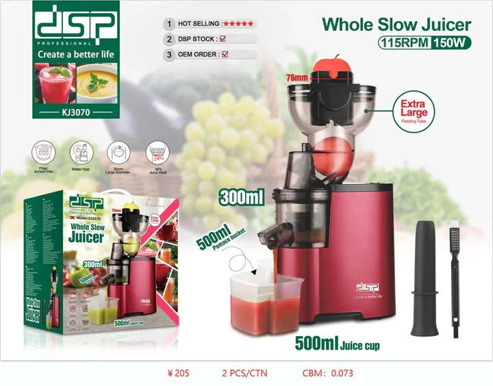 DSP Slow Press Juicer/ Vegetable & Fruit Extractor Juicer Machine.