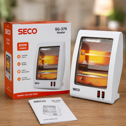 SECO SG-379 800W electric room heater with safety mesh