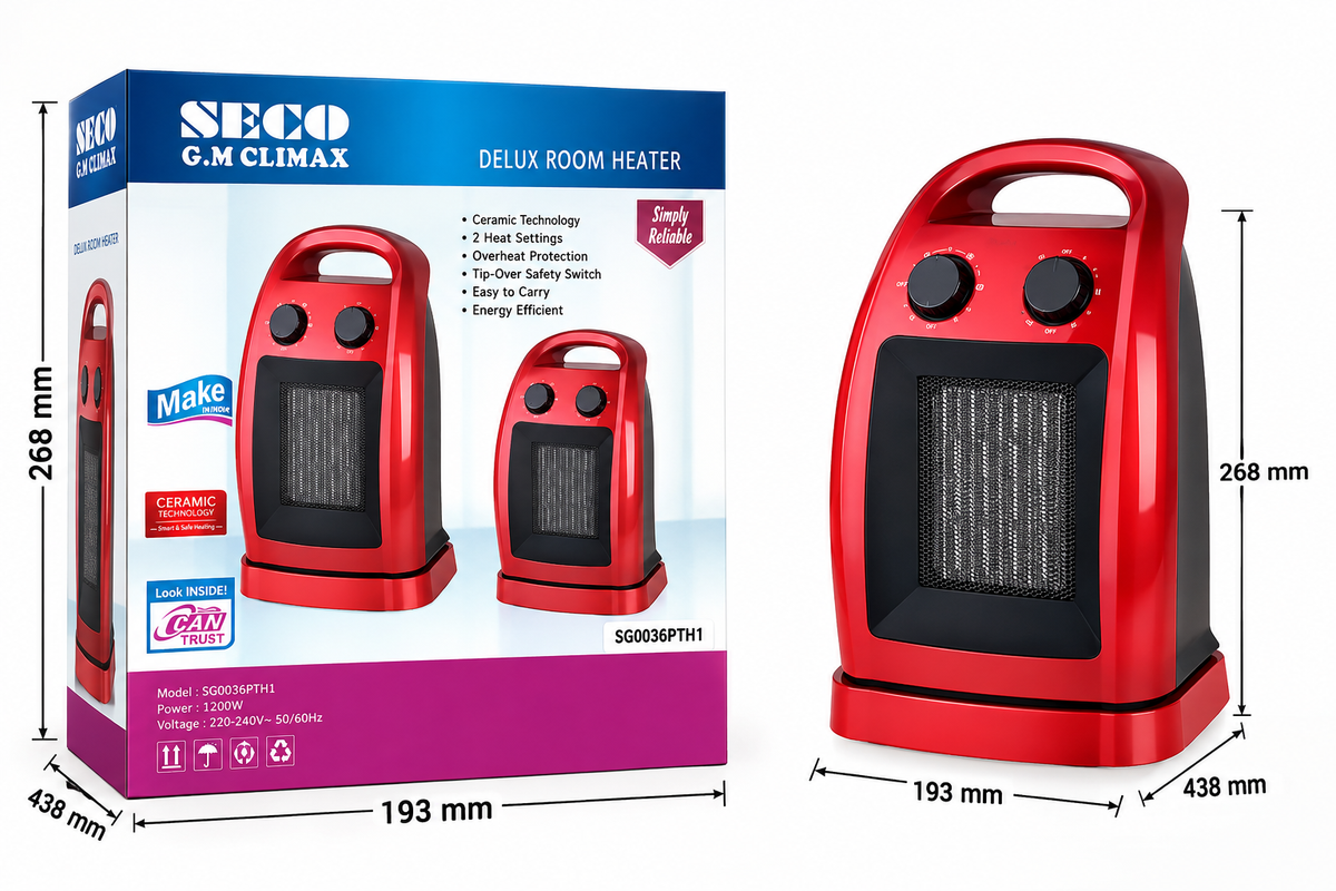 GEEPAS Deluxe Room Heater 1200W