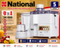 National SK-888 3-in-1 Juicer Blender Grinder 800W with Copper Winding Motor