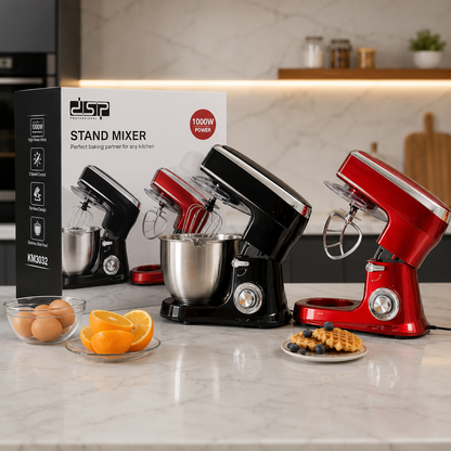 Imported DSP KM3051 8L 1500W Stand Mixer with Stainless Steel Bowl and 6-Speed Planetary Mixing