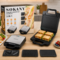 Imported Sokany SK-BBQ-852 3-in-1 Sandwich Maker, Grill and Waffle Maker with Non-Stick Plates