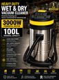 100 Liter Vacuum, 3000 Watt Vacuum, Shop Vacuum Cleaner, Workshop Vacuum Cleaner, Office Vacuum Cleaner, Hotel Vacuum Cleaner, Restaurant