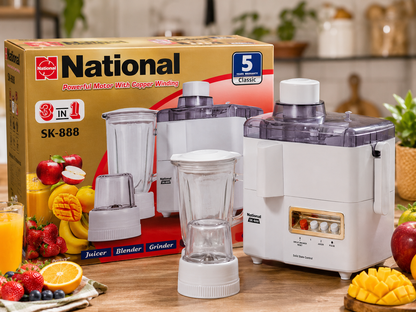 National, SK-888, Juicer, Blender, Grinder, 3 in 1 Juicer