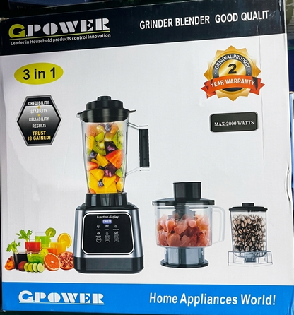 G.POWER RE-2301 Grinder Blender Price in Pakistan | 2000W 3-in-1 Food Processor - Original Appliances