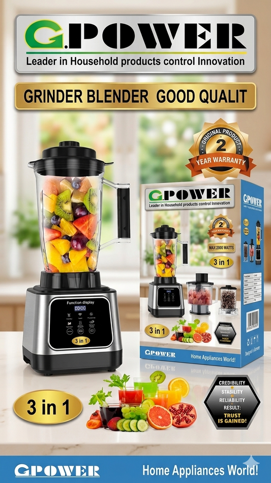 G.POWER RE-2301 Grinder Blender Price in Pakistan | 2000W 3-in-1 Food Processor - Original Appliances