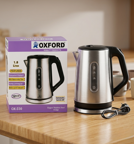 Oxford OX-330 Electric Kettle Price in Pakistan | 1.8L 2000W Stainless Steel - Original Appliances