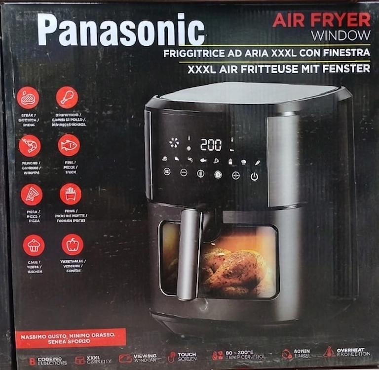 Panasonic XXXL 8L Air Fryer with Window | 1800W 8-Function Oil-Free Cooking - Original Appliances