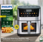 Philips HC-7262 Air Fryer 7L Essential Series | 2000W Digital Oil-Free Fryer with Window - Original Appliances