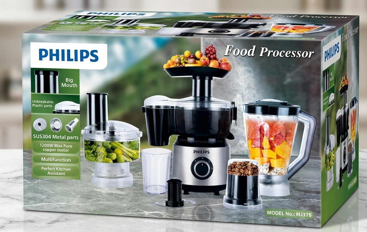 Philips MJ37B Food Processor Price in Pakistan | 1200W Juicer Blender Grinder 4-in-1 - Original Appliances