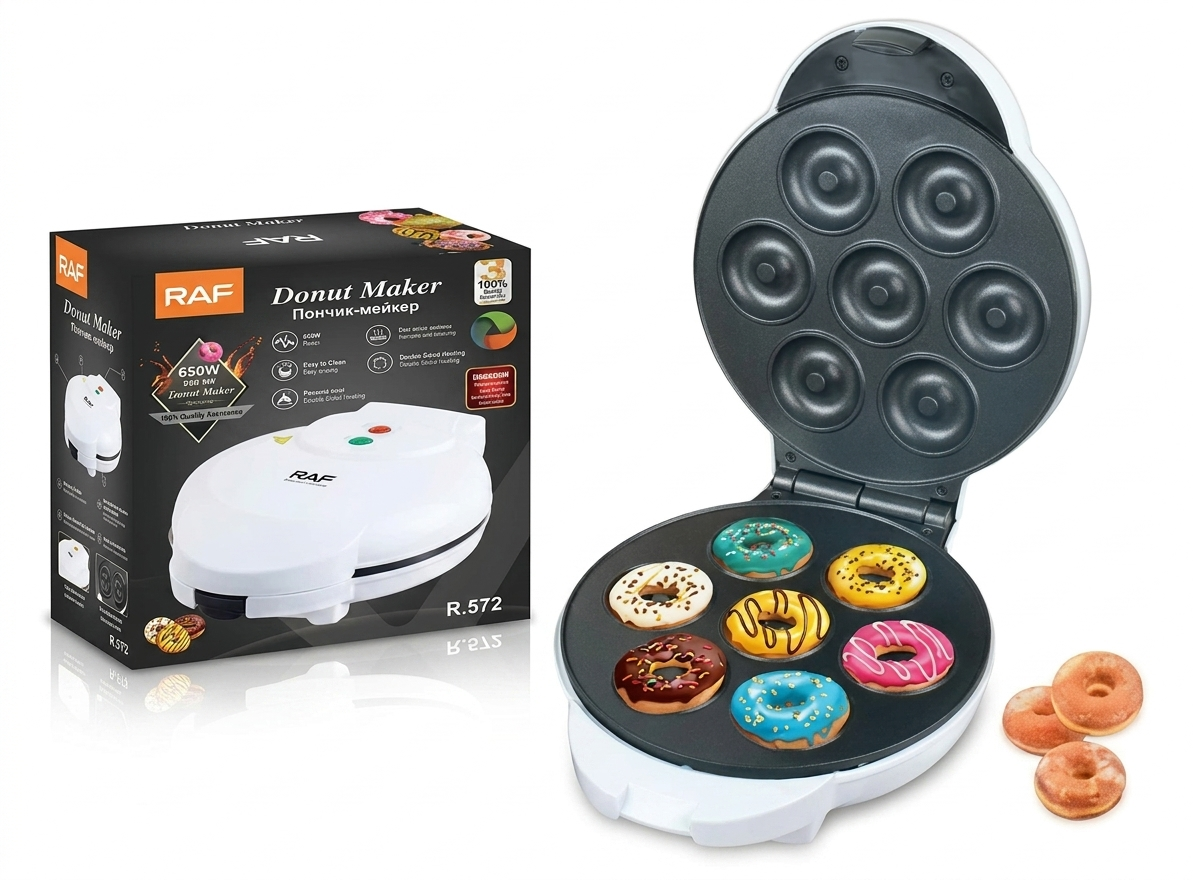 RAF Donut Maker R.572 | Electric 7 Hole Non-Stick Donut Maker - Original Appliances
