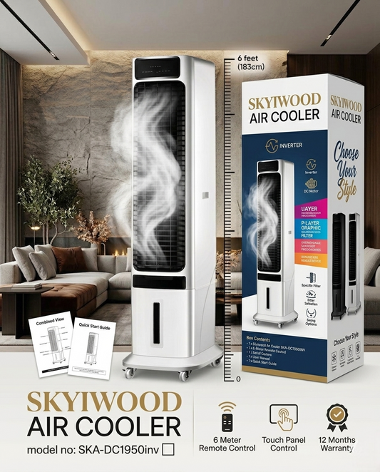 SKYIWOOD SKA-DC1950INV Inverter Air Cooler Price in Pakistan | 6ft DC Cooler 250W - Original Appliances