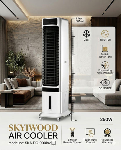 SKYIWOOD SKA-DC1950INV Inverter Air Cooler Price in Pakistan | 6ft DC Cooler 250W - Original Appliances