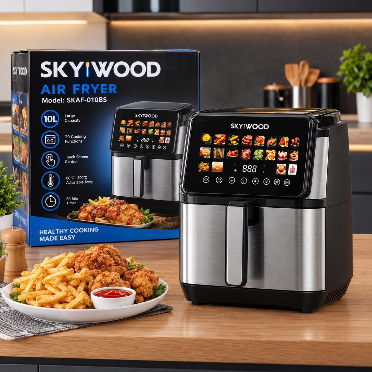 Skywood 10 liter 1800W electric air fryer for home
