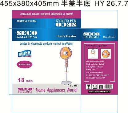 Seco SG-118, Seco SG118, Seco SG 118, Seco Heater, Seco Sun Heater, Seco Ceramic Heater, Seco Room Heater, Seco Electric Heater