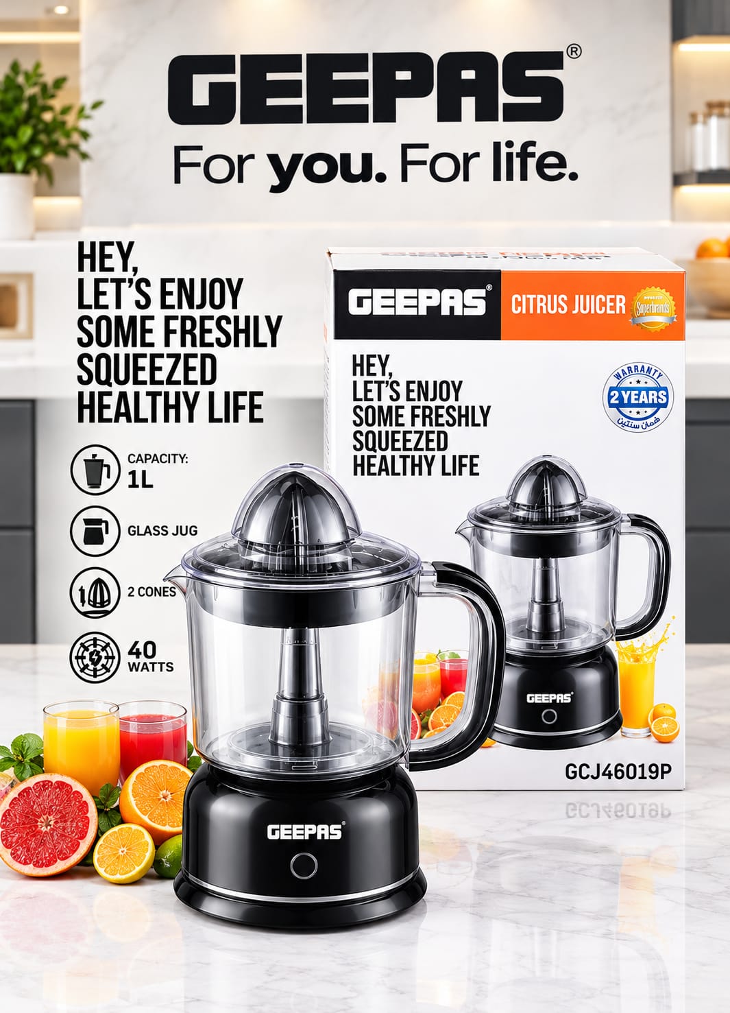 Geepas 40W Electric Citrus Juicer