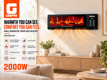 Geepas GRH28514P Fireplace Heater