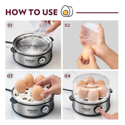 BOROSIL Egg Boiler 7 Eggs 360W Automatic Electric Egg Cooker
