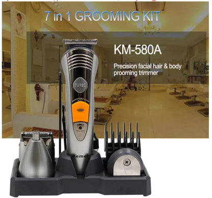 Kemei KM-580a 7 in 1 Barber Machine Professional Hair Trimmer Electric Pro Hair Clipper