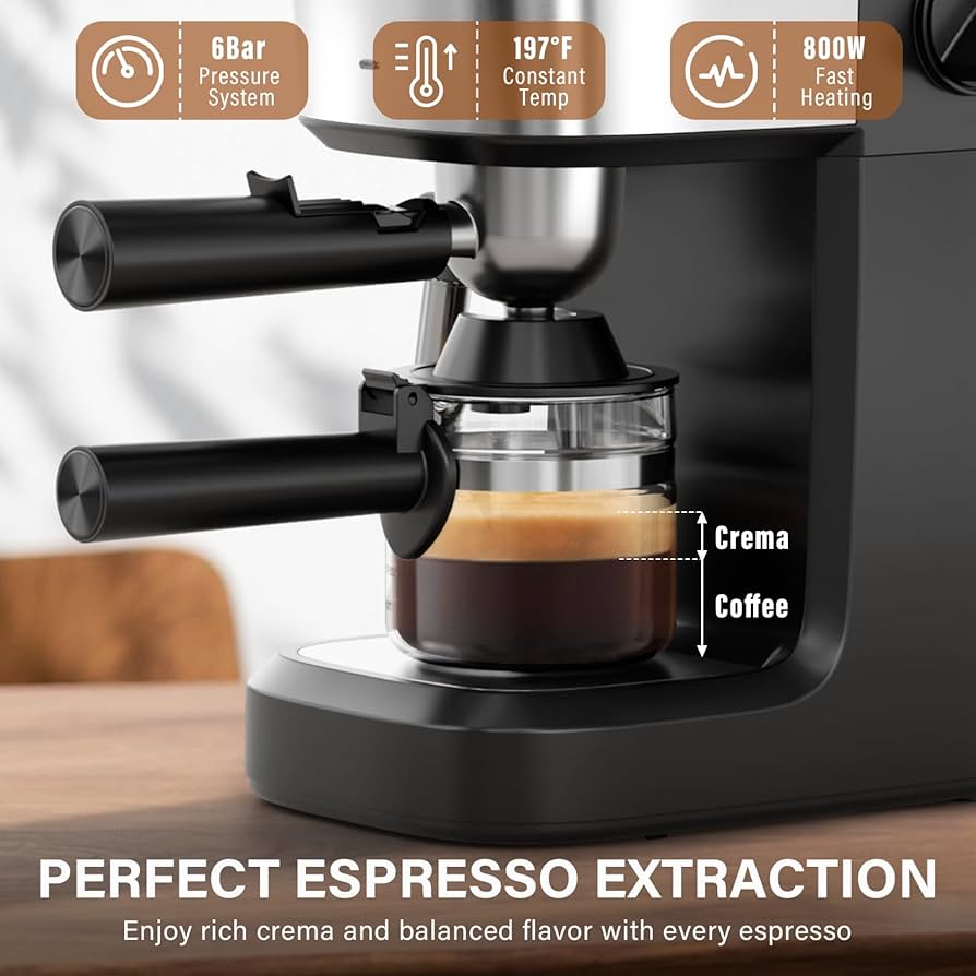 Kolax 6 In 1 Coffee Make | Espresso Machine 20 Bar