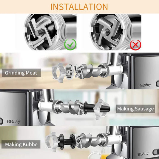 2000W electric meat mincer for fast commercial meat grinding