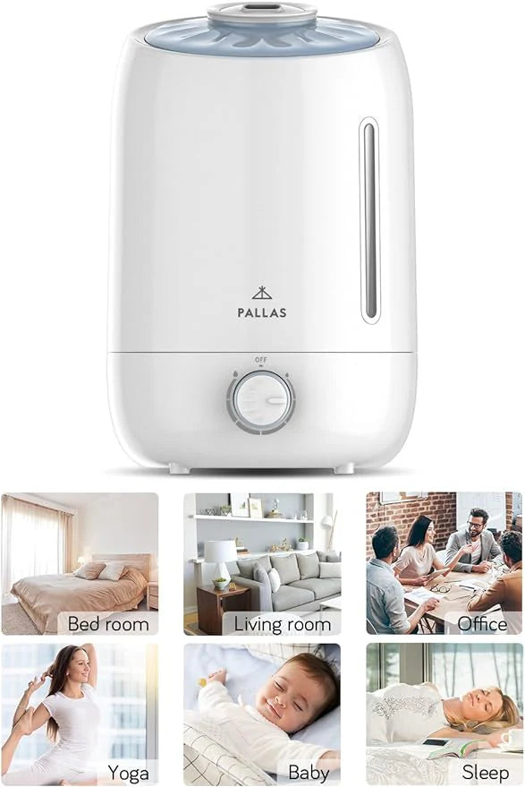 Pallas Ultrasonic Humidifier, Cool Mist Humidifier for Bedroom, Home & Baby.