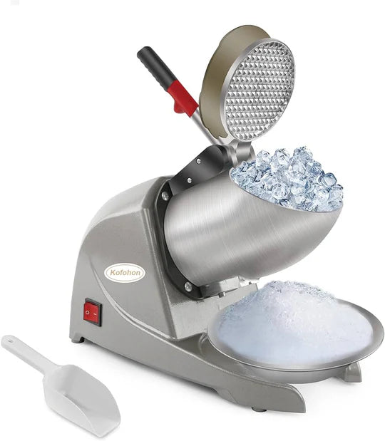 Electric Ice Crusher & Ice Shaver Machine | Stainless Steel Snow Cone Maker for Home & Commercial Use