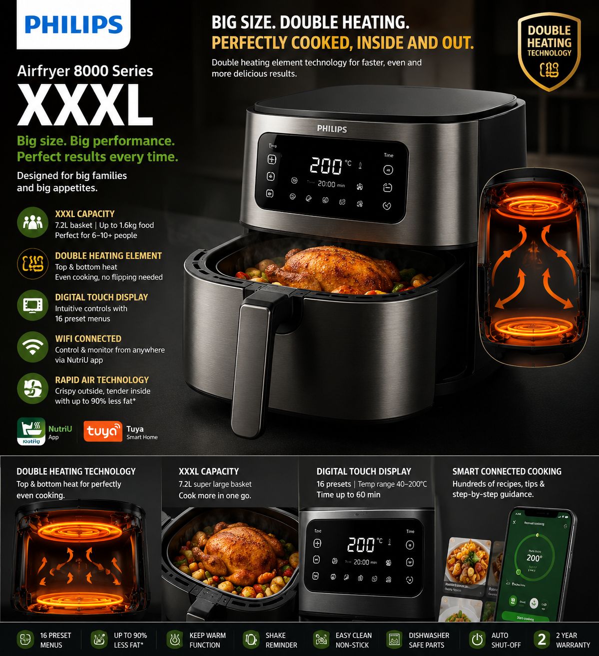 Philips Digital Air Fryer Oil-Free Healthy Cooking Air Fryer Pakistan