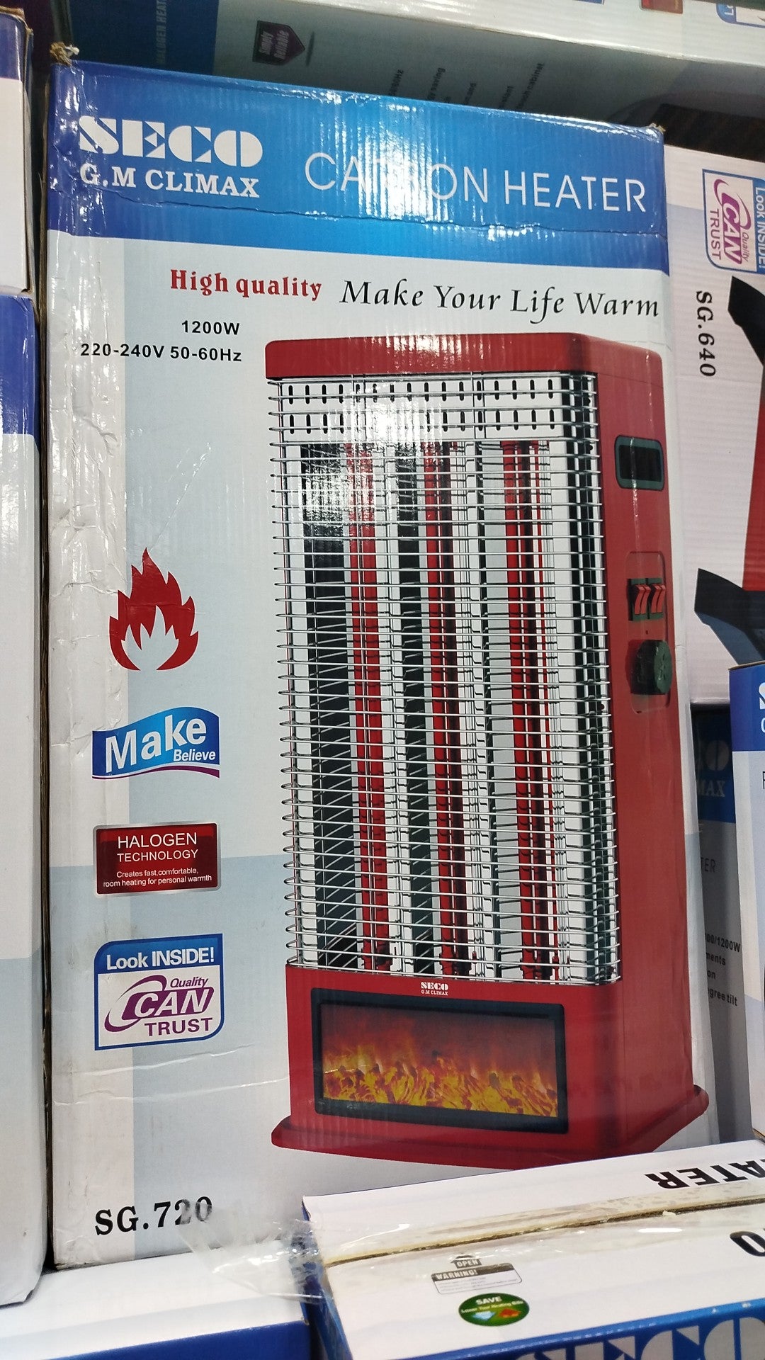 SECO SG.720 1200W Halogen Room Heater Red Electric Heater