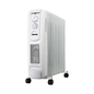 Geepas GRH91013P 13 Fin White Oil Filled Radiator Heater with Adjustable Thermostat and Castor Wheels