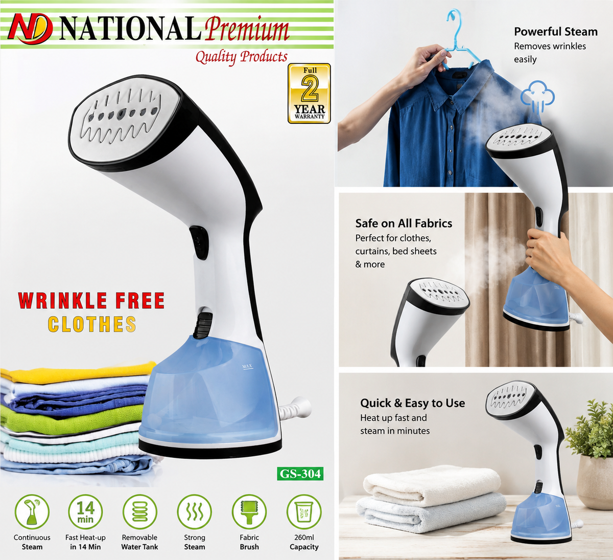 National Handy Garment steamer 