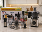 ANEX 1000W 11-in-1 Deluxe Family Food Processor with multiple kitchen attachments
