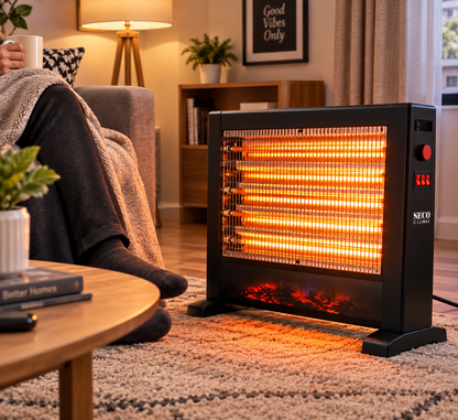 SECO 1200W Quartz Halogen Electric Room Heater for Home
