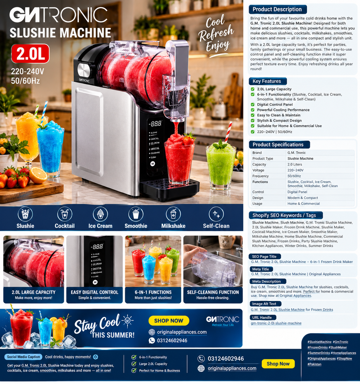 Imported Electric Multifunction slush machine 