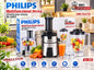 Philips MJ-1002 1000W multifunctional food processor with stainless steel blades, juicer, blender, grinder, chopper, slicer and shredder attachments