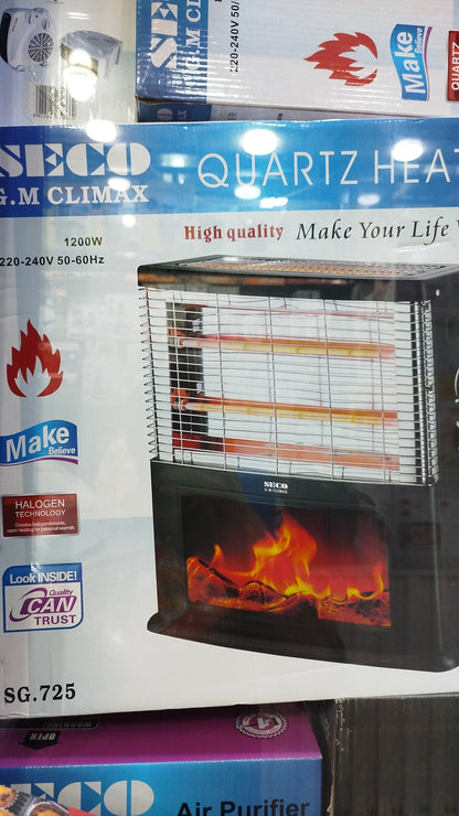 Flame Quartz Halogen Room Heater with Fireplace Effect