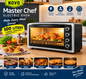 NOVO Master Chef 100L Electric Oven with adjustable temperature, 60-minute timer, and grill, bake, roast, toast, and reheat functions.