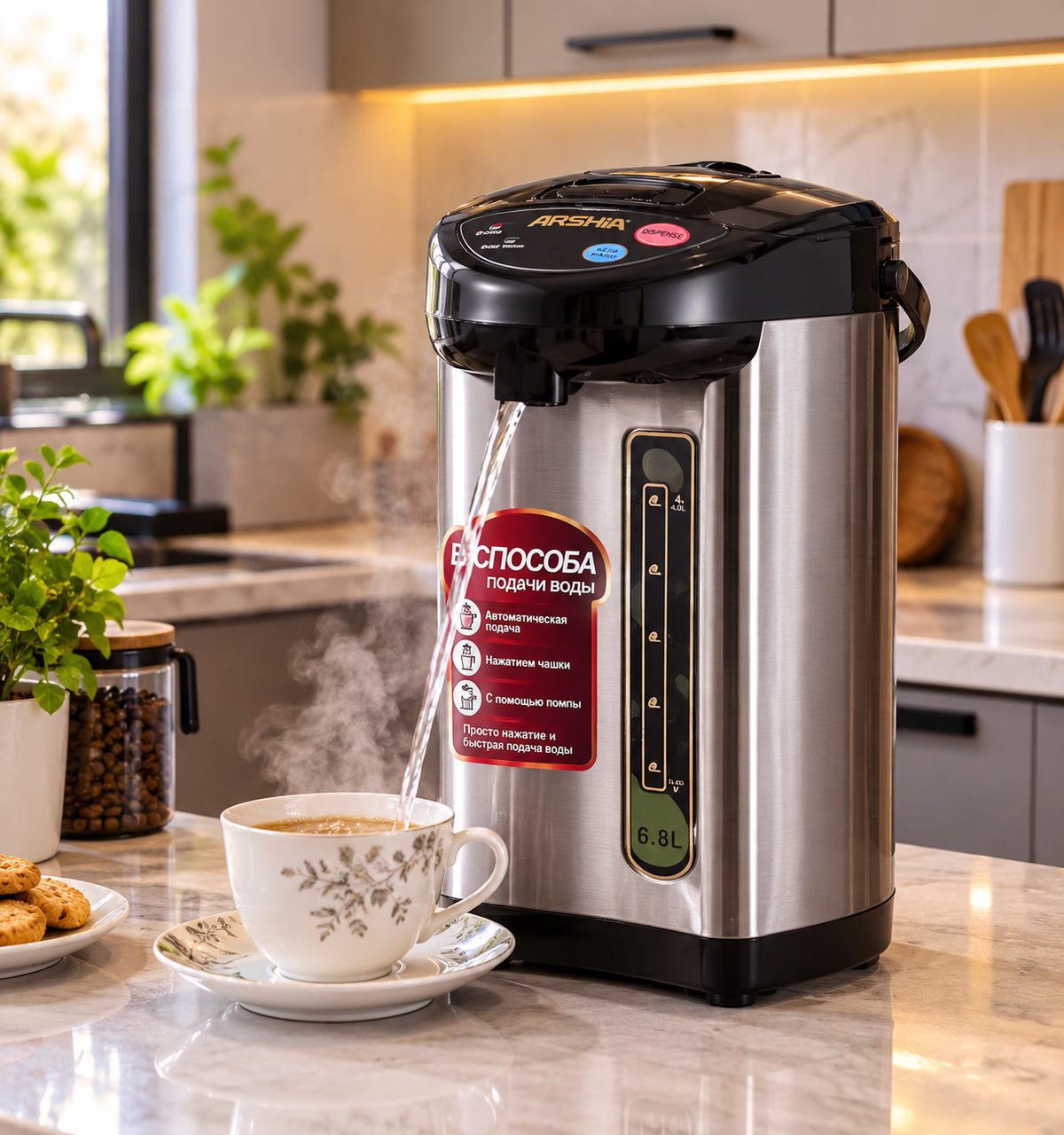 ARSHIA AR-68 6.8L Electric Hot Water Dispenser Thermopot in Kitchen