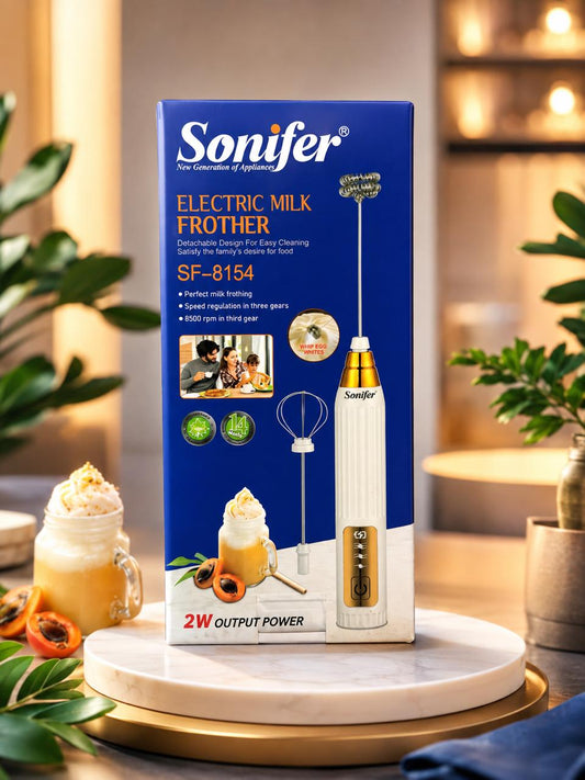 Sonifer SF-8154 Electric Milk Frother – Rechargeable 3-Speed Milk Frother